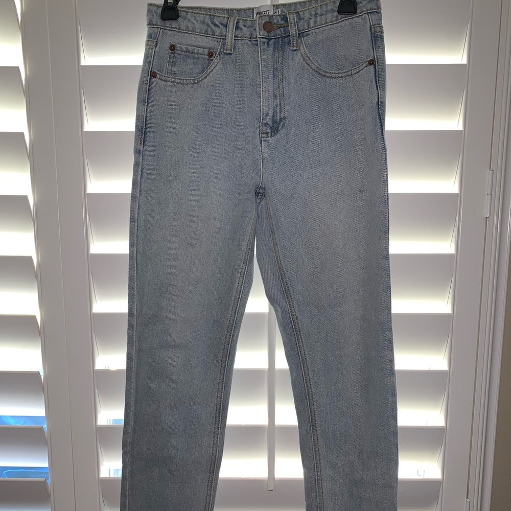 Size 2 Princess Polly Straight Leg Light Blue Jeans